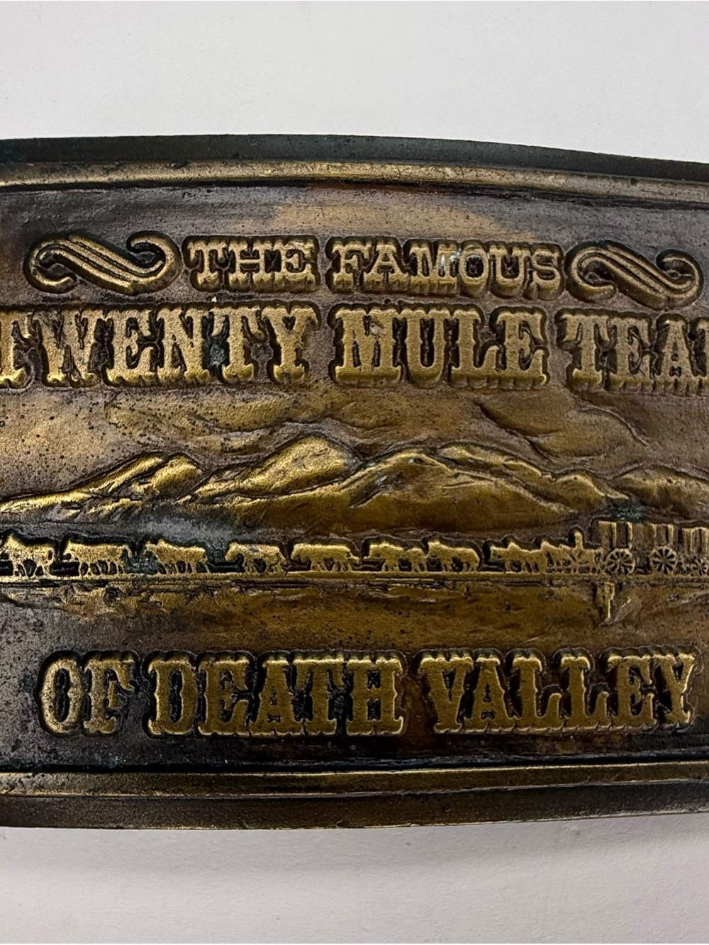 The Famous Twenty Mule Team of Death Valley Plaque - Solid Brass